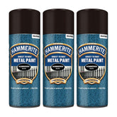 3X Hammerite Hammered Black Spray Paint 400ml Spray Paint